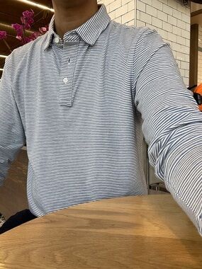 Faherty Mens Movement Polo Logan Creek Striped Shirt Size‎ XL Coastal Preppy